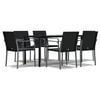 vidaXL Juego comedor jard&iacute;n 7 piezas y cojines rat&aacute;n sint&eacute;tico y acero