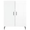 vidaXL Aparador de madera contrachapada blanco brillante 69,5x34x90 cm
