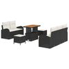 vidaXL Conjunto de sof&aacute;s de jard&iacute;n 8 pcs Negro rat&aacute;n sint&eacute;tico
