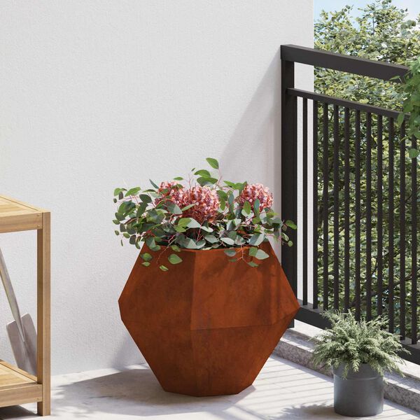vidaXL Jardinera 2 pcs Oxidado 50 x 50 x 40 cm Acero autopatinable
