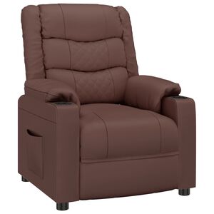 vidaXL Sill&oacute;n reclinable de cuero sint&eacute;tico marr&oacute;n