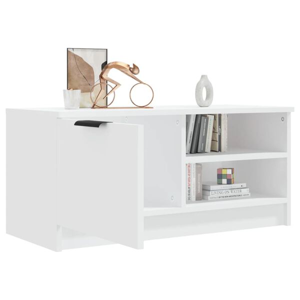 vidaXL Mueble para TV madera contrachapada blanco 80x35x36,5 cm