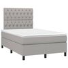 vidaXL Cama box spring con colch&oacute;n tela gris claro 120x200 cm