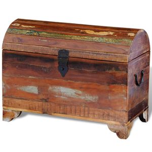 vidaXL Cofre de almacenamiento de madera maciza reciclada