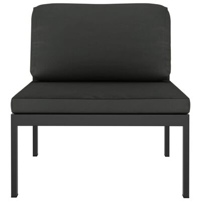 vidaXL Conjunto de sofás de 3 piezas con cojines aluminio antracita