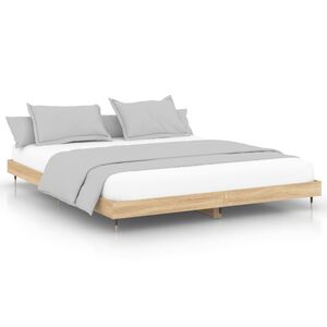 vidaXL Estructura de cama sin colch&oacute;n roble Sonoma 200x200 cm