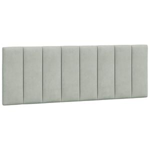 vidaXL Cabecero de cama acolchado Hanko terciopelo gris claro 140 cm