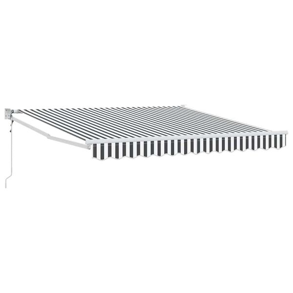 vidaXL Toldo retr&aacute;ctil aluminio y tela gris antracita y blanco 3x2,5 m