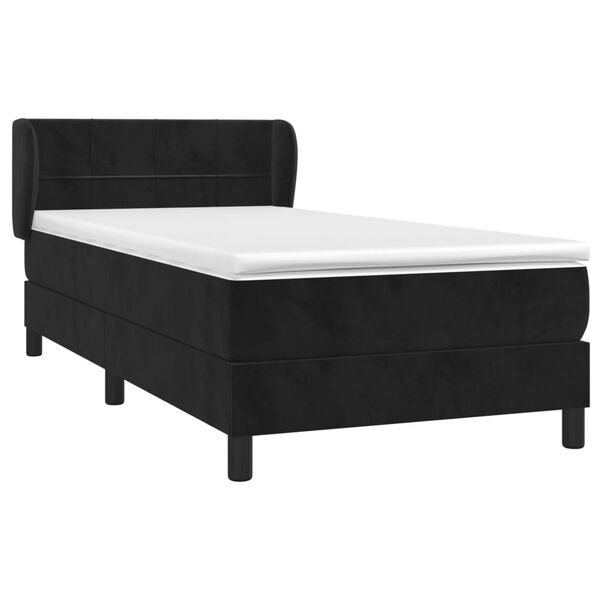 vidaXL Cama box spring con colch&oacute;n cuero sint&eacute;tico negro 90x190 cm