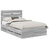 vidaXL Estructura de cama Gris Sonoma 120 x 190 cm Madera Ingenieril