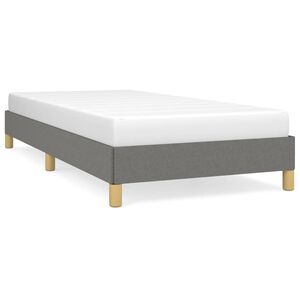 vidaXL Estructura de cama sin colch&oacute;n tela gris oscuro 90x190 cm