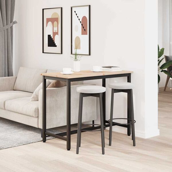 vidaXL Mesa Natural 100 x 50 x 77 cm Madera Ingenierizada y Acero