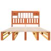 vidaXL Cama con estantería sin colchón madera maciza marrón 150x200 cm