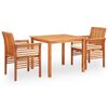vidaXL Set comedor de jardín 3 pzas y cojines madera maciza de acacia