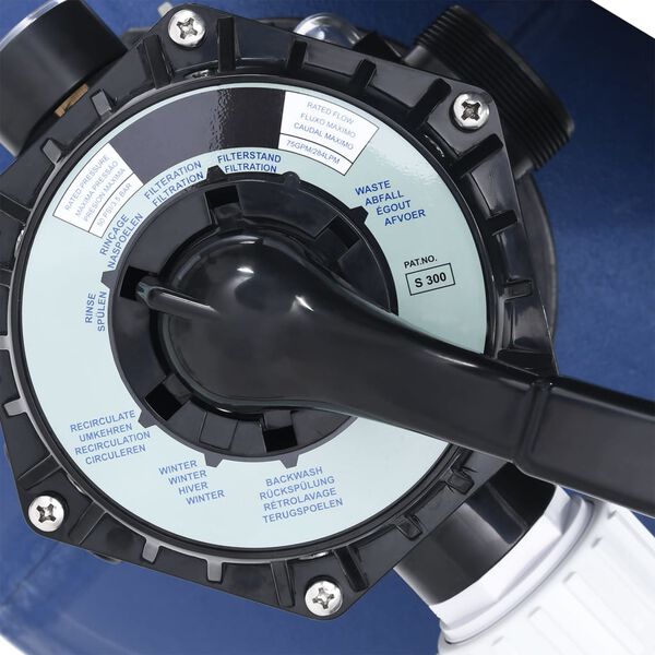 vidaXL Filtro de arena válvula de 7 vías y bomba de 1000 W azul y negro