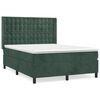 vidaXL Cama box spring con colch&oacute;n terciopelo verde oscuro 140x190 cm