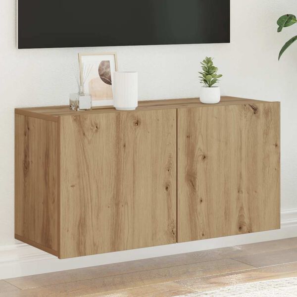 vidaXL Mueble de TV de pared roble artisian 80x30x41 cm