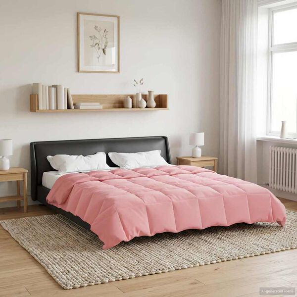 vidaXL Edred&oacute;n de Verano Acolchado Rosa 240 x 260 cm Microfibra