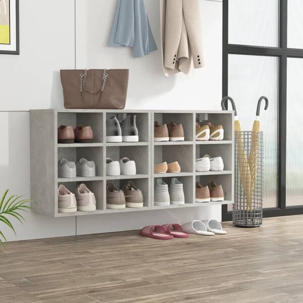 vidaXL Muebles zapatero 2 uds color gris hormig&oacute;n 52,5x30x50 cm