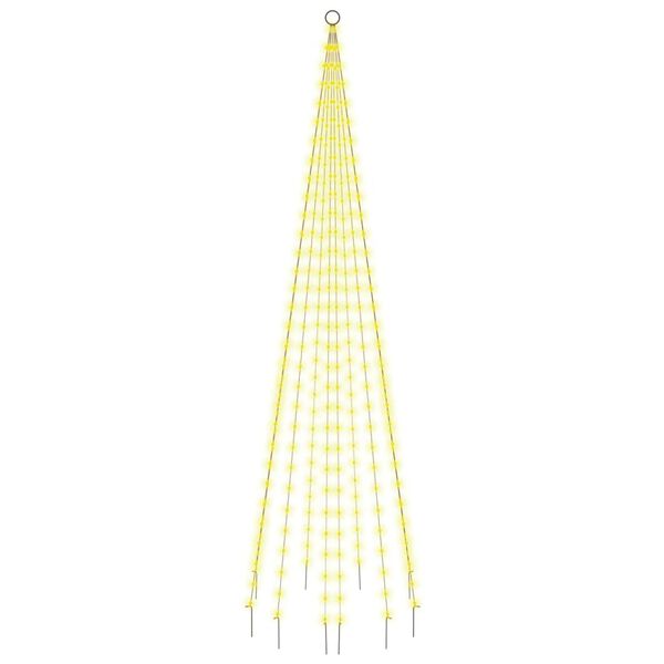 vidaXL &Aacute;rbol de Navidad en asta de bandera 310 LED blanco c&aacute;lido 300cm