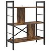 vidaXL Estante de libros 5 niveles 75 x 30 x 91 cm Roble ahumado