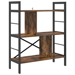 vidaXL Estante de libros 5 niveles 75 x 30 x 91 cm Roble ahumado