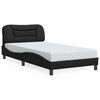 vidaXL Estructura de cama sin colch&oacute;n Hvar cuero sint&eacute;tico negro 100x203 cm
