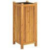 vidaXL Jardinera con forro madera maciza de acacia 31x31x75 cm