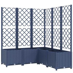 vidaXL Jardinera con enrejado PP azul gris 120x120x136 cm