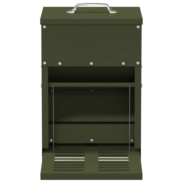 vidaXL Comedero de Pedal para Pollos Verde Oliva 25 x 42 x 40 cm