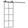 vidaXL Puerta corredera con set herrajes vidrio ESG aluminio 76x205 cm