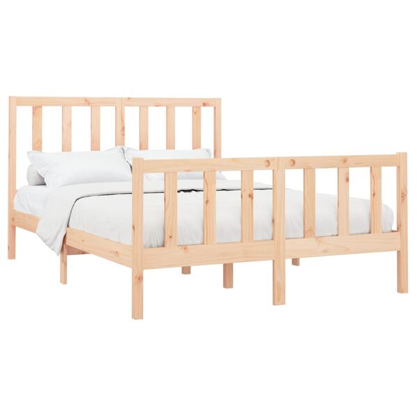 vidaXL Estructura de cama sin colch&oacute;n madera de pino maciza 120x200 cm