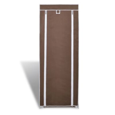 vidaXL Zapatero de tela con cubierta marrón 57x29x162 cm
