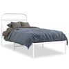 vidaXL Estructura cama sin colch&oacute;n con cabecero metal blanco 90x200 cm