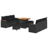 vidaXL Conjunto de sof&aacute;s de jard&iacute;n 9 pcs Negro rat&aacute;n sint&eacute;tico