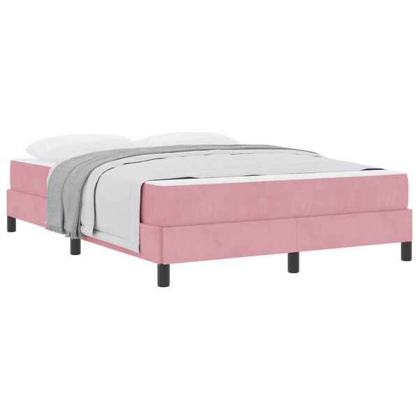 vidaXL Cama tipo Box Spring con colch&oacute;n Rosa 160 x 210 cm tela