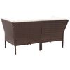 vidaXL Set muebles de jard&iacute;n 8 piezas y cojines rat&aacute;n sint&eacute;tico marr&oacute;n