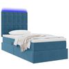 vidaXL Cama con almacenamiento y LED con LED Azul Oscuro 90 x 200 cm