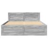 vidaXL Cama con cabecero madera de ingenier&iacute;a gris Sonoma 135x190 cm