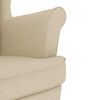 vidaXL Sill&oacute;n mecedora con taburete tela color crema