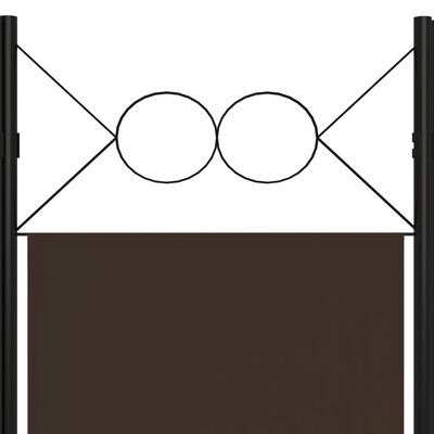 vidaXL Biombo divisor de 6 paneles marrón 240x180 cm