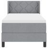 vidaXL Cama tipo Box Spring Gris Claro 200 x 80 cm Poli&eacute;ster