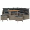 vidaXL Conjunto de sof&aacute; de jard&iacute;n con coj&iacute;n con almohada 8 pcs Gris