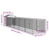 vidaXL Caseta perros con tejado acero galvanizado gris 117x609x123 cm