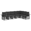 vidaXL Conjunto de sof&aacute;s de exterior 7 uds. Negro y Gris oscuro