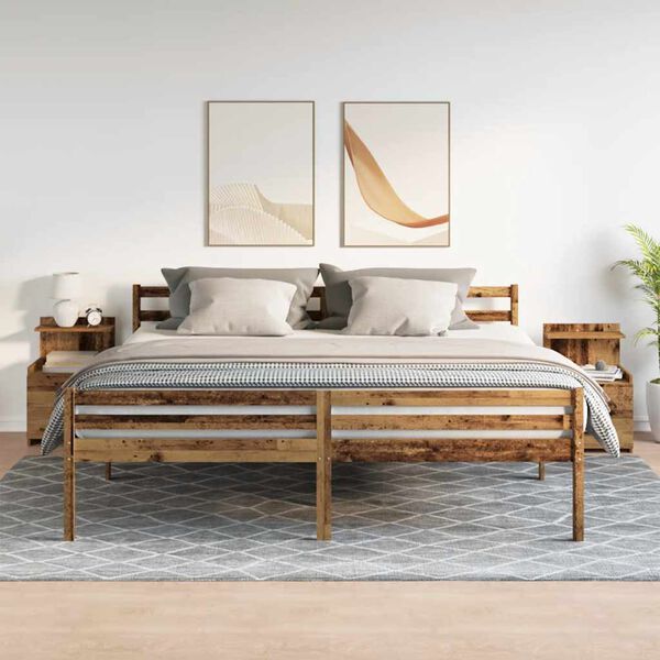 vidaXL Mesitas de noche 2 unidades con 2 cajones madera vieja 40x36,5x62 cm