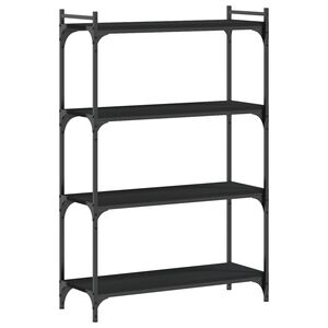 vidaXL Librer&iacute;a de 4 estantes madera de ingenier&iacute;a negro 80x30x120 cm