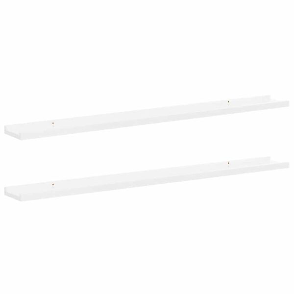 vidaXL Estantes de pared 2 unidades blanco brillo 100x9x3 cm