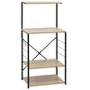 vidaXL Armario microondas madera ingenier&iacute;a negro roble 60x39,6x123 cm