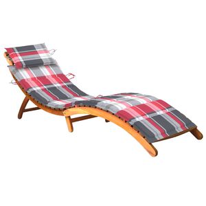 vidaXL Tumbona de jard&iacute;n con coj&iacute;n madera maciza de acacia